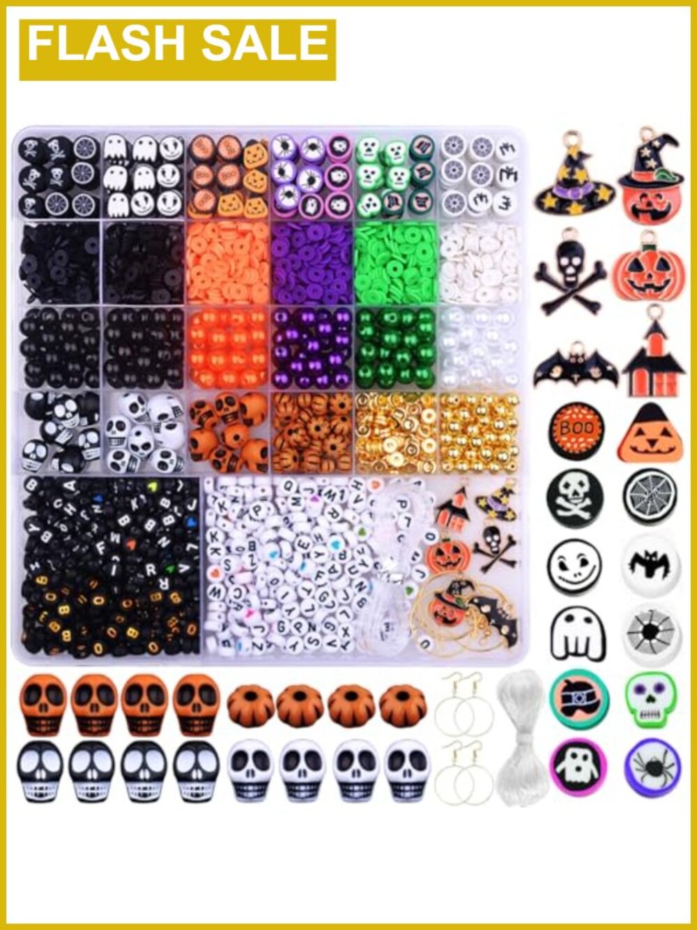 2088pc Halloween Polymer Clay Beads Bracelet Making Kit DIY Jewelry